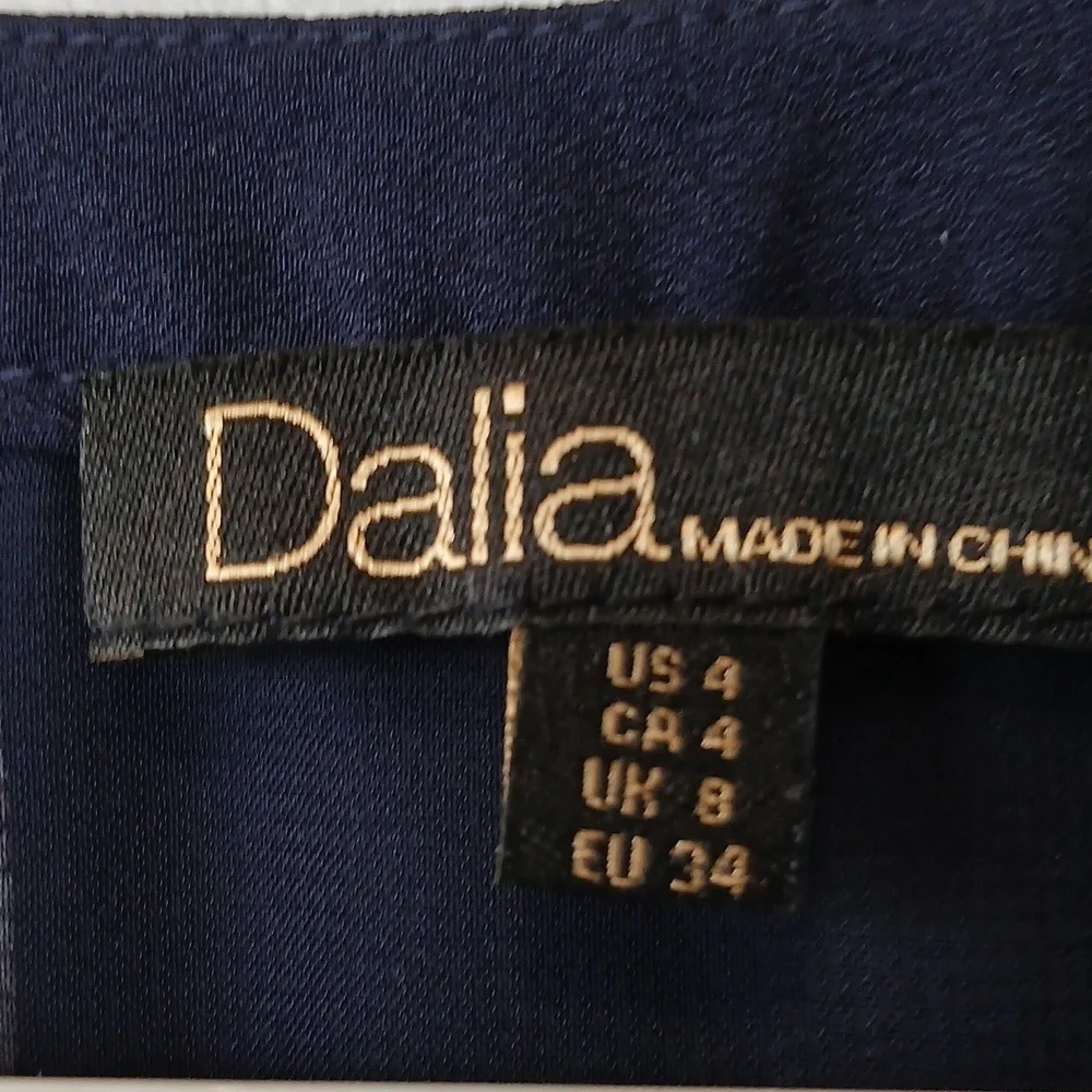 Dalia Navy Blue & White Bandana Abstract Print  Sleeveless Shift Dress Women's … - Picture 2 of 7